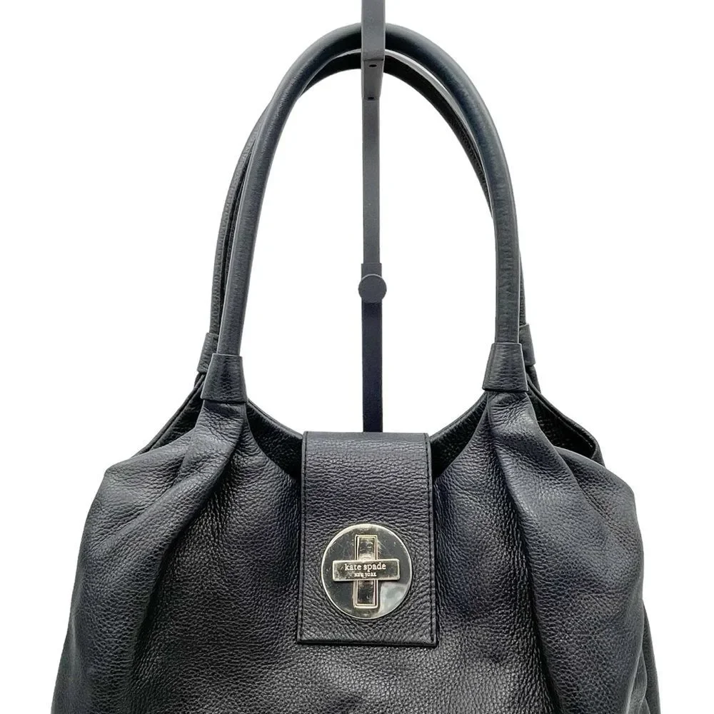 Kate Spade Bag Bexley Stevie Pebbled Black Leather Handbag Medium Slouchy Tote